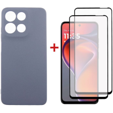 Чохол до телефона  Dengos Motorola G15/G15 Power Carbon + glass 2pcs (Grey) (DG-CTG2P-17)