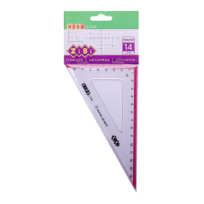 Лінійка ZiBi Kids Line Косинець 140мм, 90°/60° з рожевою смужкою, блістер (ZB.5622-10)