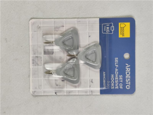 Набір гачків самоклеючих  Ardesto Трикутничок 3шт, пластик, сірий ARHC2803TG