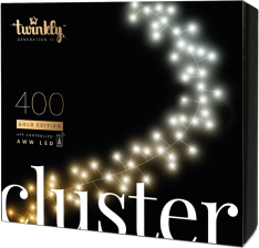 Гірлянда  Smart LED-гірлянда Twinkly Cluster AWW 400, BT + Wi-Fi, Gen II, IP44 кабель чорний (TWC400GOP-BEU)