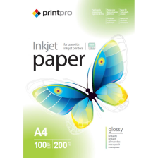 Фотопапір PrintPro глянц. 200г/м, A4 PG200-100