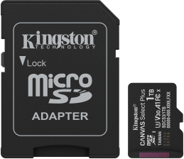 Карта пам'яті  Kingston Canvas Select Plus Gen3 UHS-I U1 V30 A1 Micro SDXC 1TB with adapter (SDCS3/1TB)
