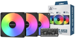 Кулер  Montech GF120 V2 ARGB Black 3pcs (GF120 V2 ARGB PWM 3I1(B))