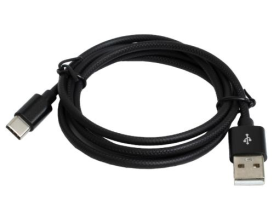Дата кабель   USB 2.0 AM to USB-C 1.0m 2.4A black Patron (CAB-PN-USB-TYPEC-1-B)