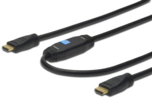 Кабель HDMI ASSMANN HDMI High speed з підсилювачем (AM/AM) 30m, black AK-330105-300-S
