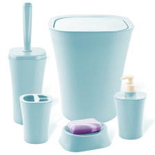 Набір для ванної кімнати  Planet Papillon 5 предметів сіро-блакитний