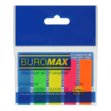 Стікер-закладка  Buromax Plastic bookmarks 45x12mm, 5*25шт, neon (BM.2302-98)