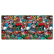 Килимок  300*700 тканинний Graffiti з боковою прошивкою, товщина 2 мм, Black, Пакет