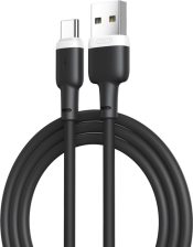 Кабель  XO Type-C NB208 Liquid Silicone 2.1A 1 м Black (NB208-TC-1-BK)