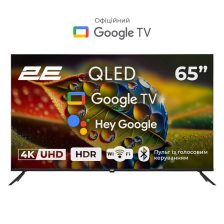 Телевізор  65" 2E QLED 4K 60Hz Smart Google TV Black 2E-65A77Q