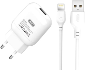 Зарядний пристрій  XO L37 2.1A/1USB + cable Lightning White (L37i-WH)