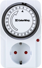 Таймер-розетка  ColorWay (16A/3680W) механічний добовий 24Н