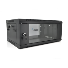 Шафа   Merlion 4U, 600*600*279 (Ш*Г*В)мм  загартоване скло, чорна, сталь 1,2мм з замком