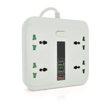 Мережевий фільтр  TB-Т18, 4 розетки + 2 USB + PD, 2 м, перетин 3х0,75мм, 3000W, White, Box