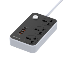 Мережевий фільтр  ColorWay CW-CHU34PDB 3 розетки, 4 USB (Type-C PD20W + 3USB QC3.0), 2 м,