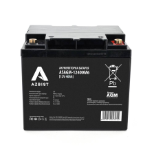 Акумулятор для ДБЖ AZBIST Super AGM ASAGM-12400M6, Black Case, 12V 40.0Ah ( 205 x171 x 196 )  Q1